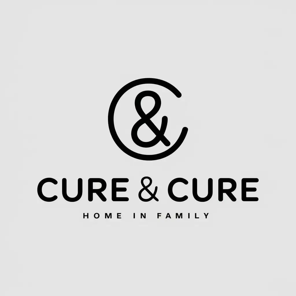 a vector logo design,with the text "Cure&Cure", main symbol:Cure&Cure,Minimalistic,be used in Home Family industry,clear background