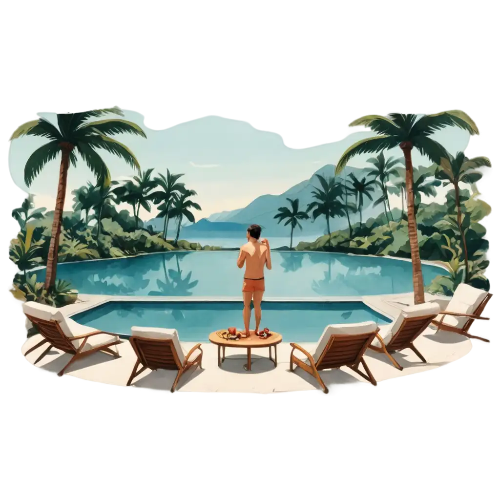 Pool-View-with-a-Sitdown-Dinner-PNG-Illustration-Capturing-Elegant-Dining-by-the-Poolside