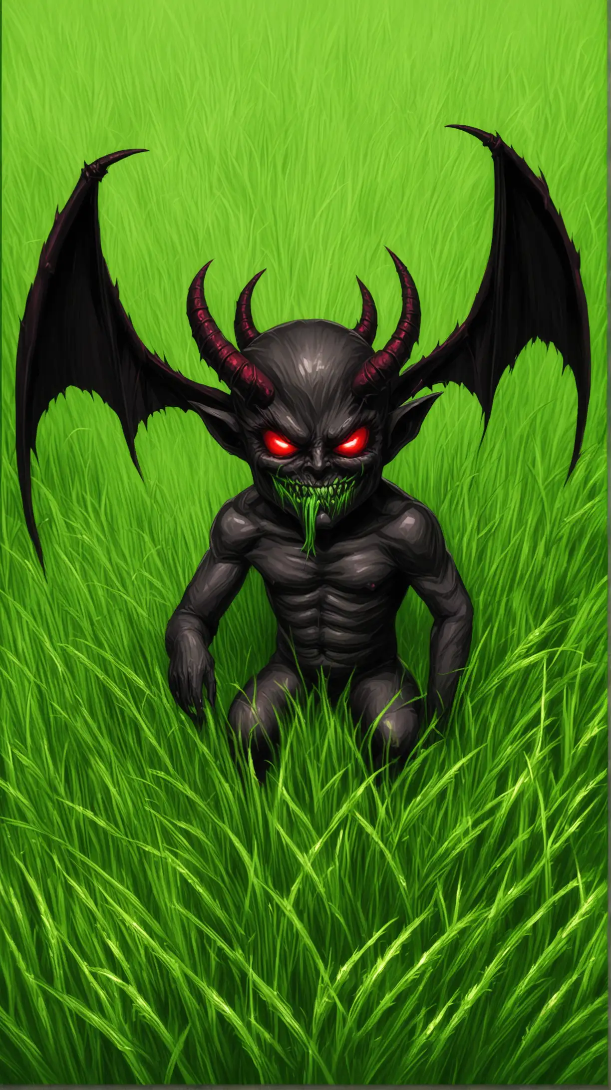 Demon of Greed Surrounded by Lush Greenery