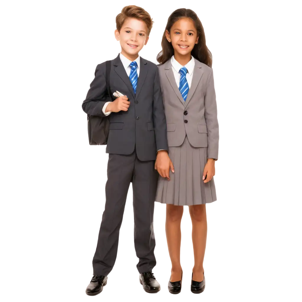 HighQuality-PNG-Image-of-School-Boy-and-Girl-in-Full-Dress-Suit-and-ShirtPants-Attire