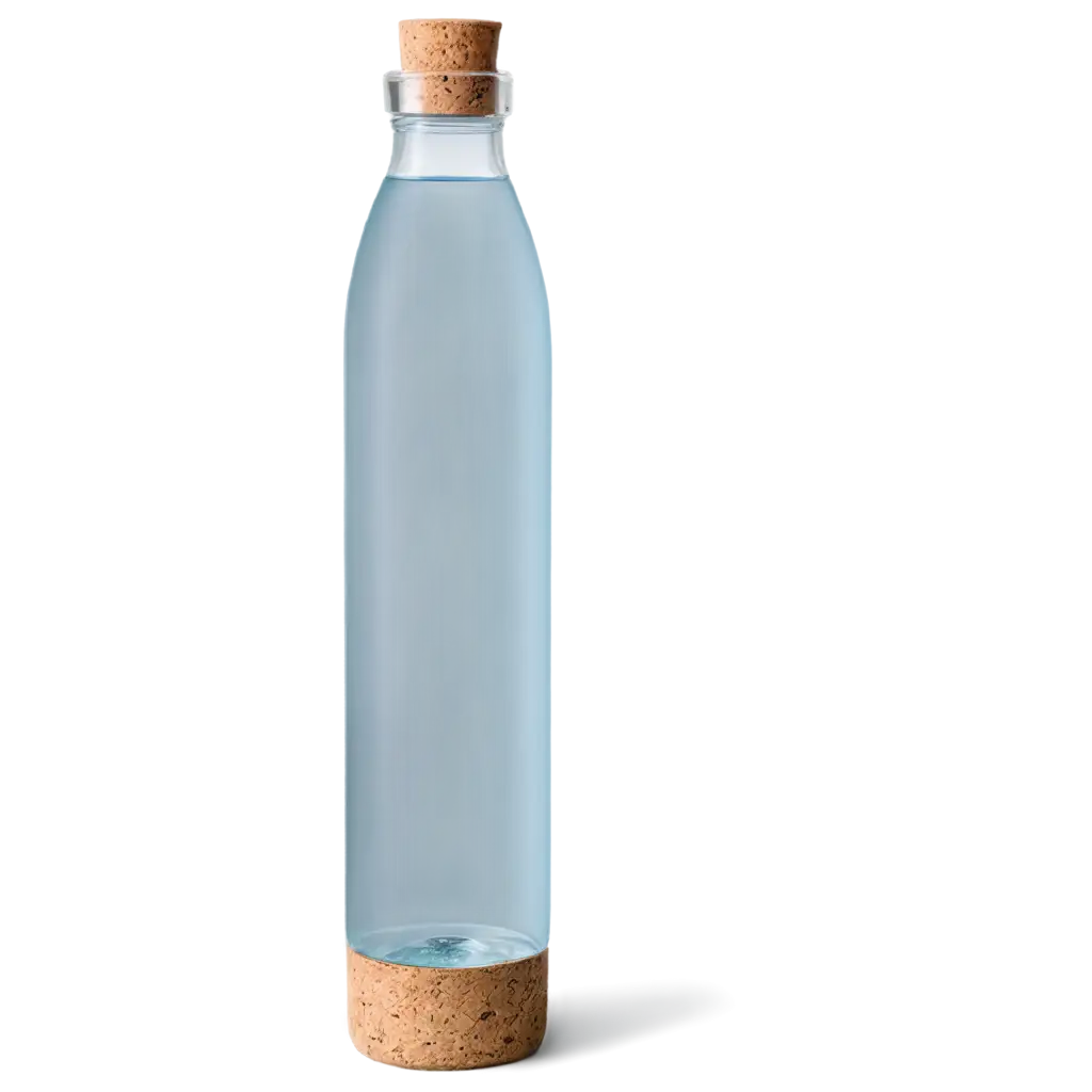 Elegant-PNG-Image-of-a-Thin-Long-Water-Bottle-with-Glacier-Water-and-Cork-Lid