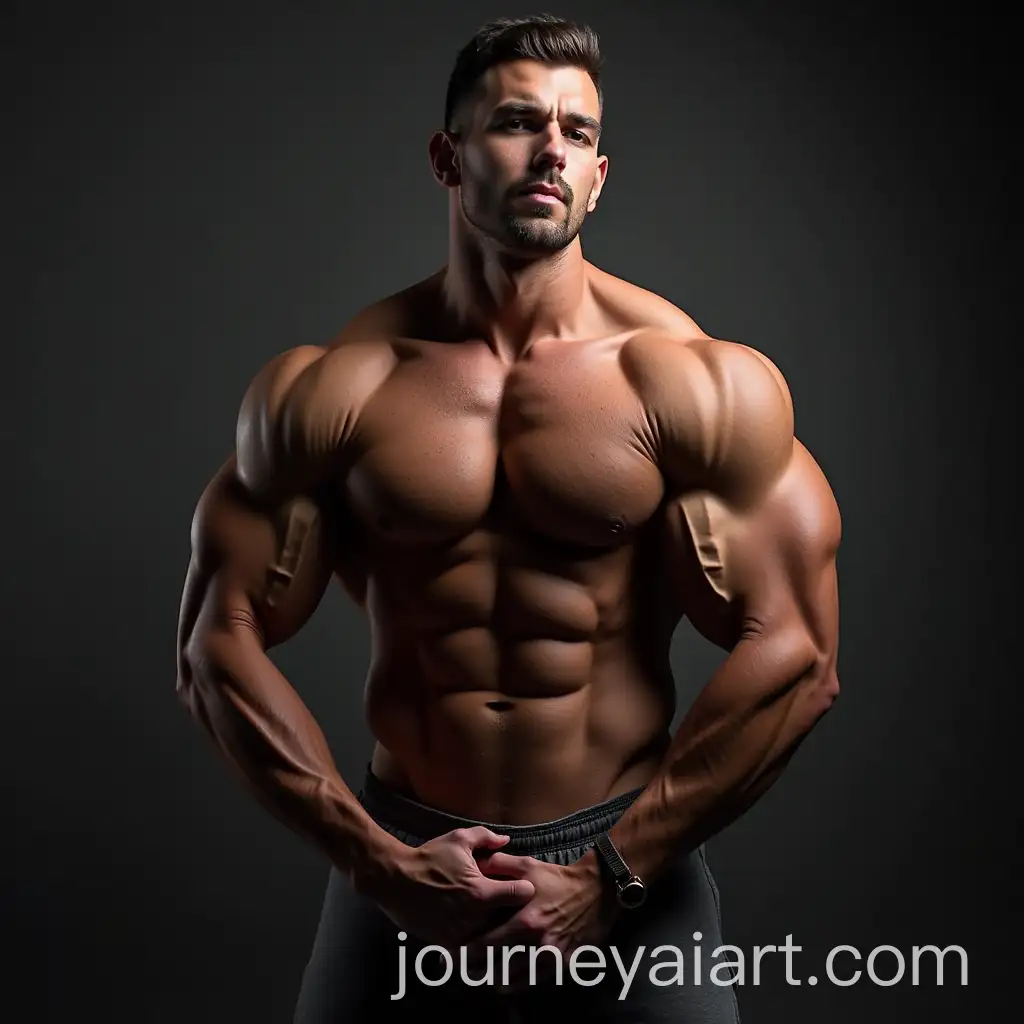 Muscular-Bodybuilder-Posing-in-Fitness-Studio