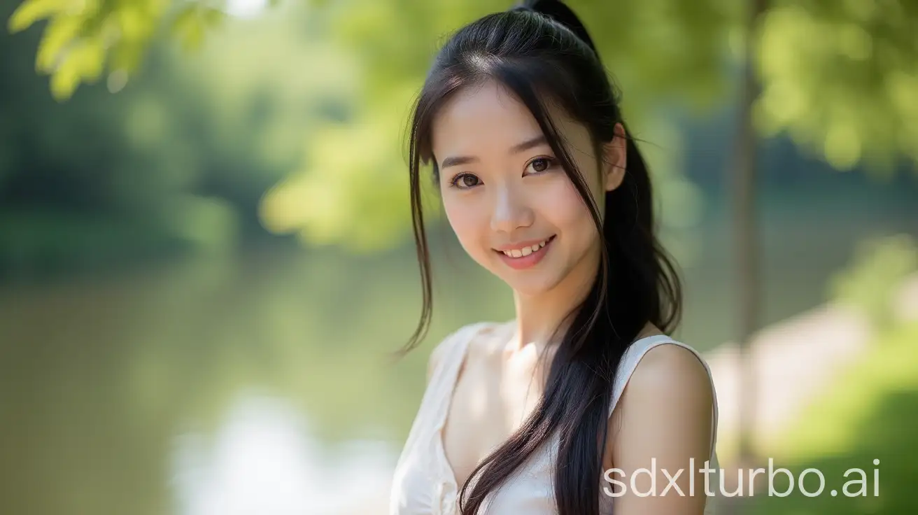 Beautiful-Young-Chinese-Woman-Posing-in-Summer-Attire-in-Eindhoven