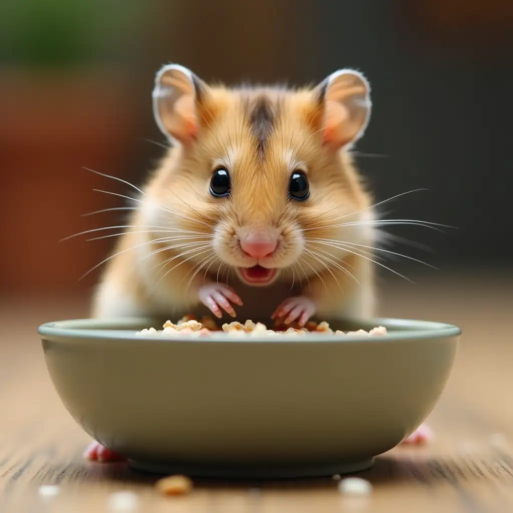 Hamster-Enjoying-a-Snack-in-a-Bowl