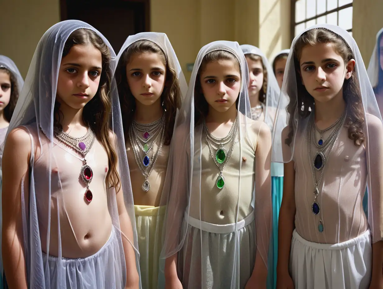 7th-Grade-Girls-in-Haifa-Cast-for-Salome-Role-Wearing-Transparent-Coverings-and-Jewelry