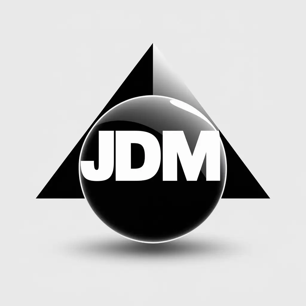 LOGO Design For JDM Minimalistic 3D Vector Logo with Sphere and Triangle