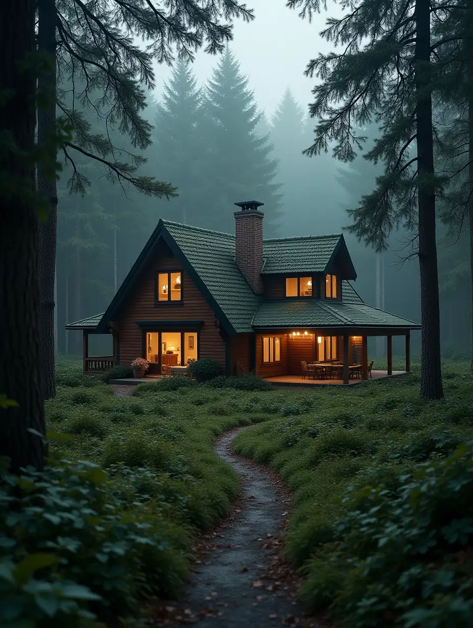 Cozy-House-Nestled-in-a-Forest-Clearing