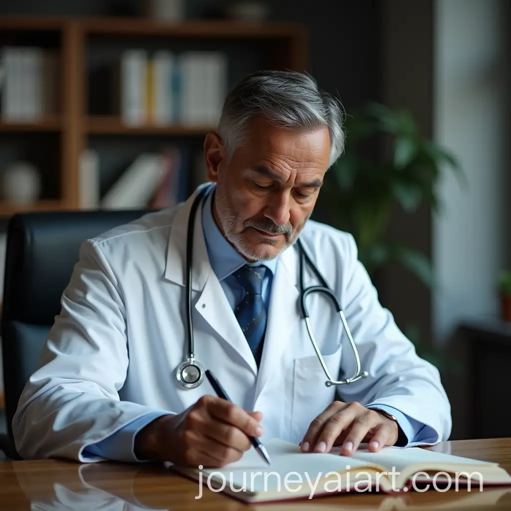 MiddleAged-Indian-Male-Doctor-Reading-in-His-Office