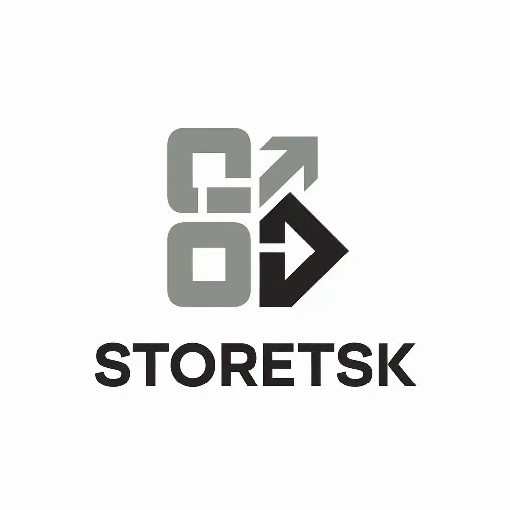 LOGO Design for Storetsk Modern Futuristic Square and Arrow Symbol with Minimalistic Style