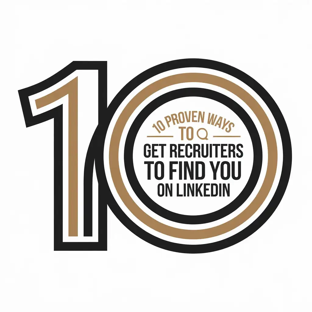 LOGO Design for 10 Proven Ways to Get Recruiters to Find You on LinkedIn Modern Clear with Number 10 Symbol