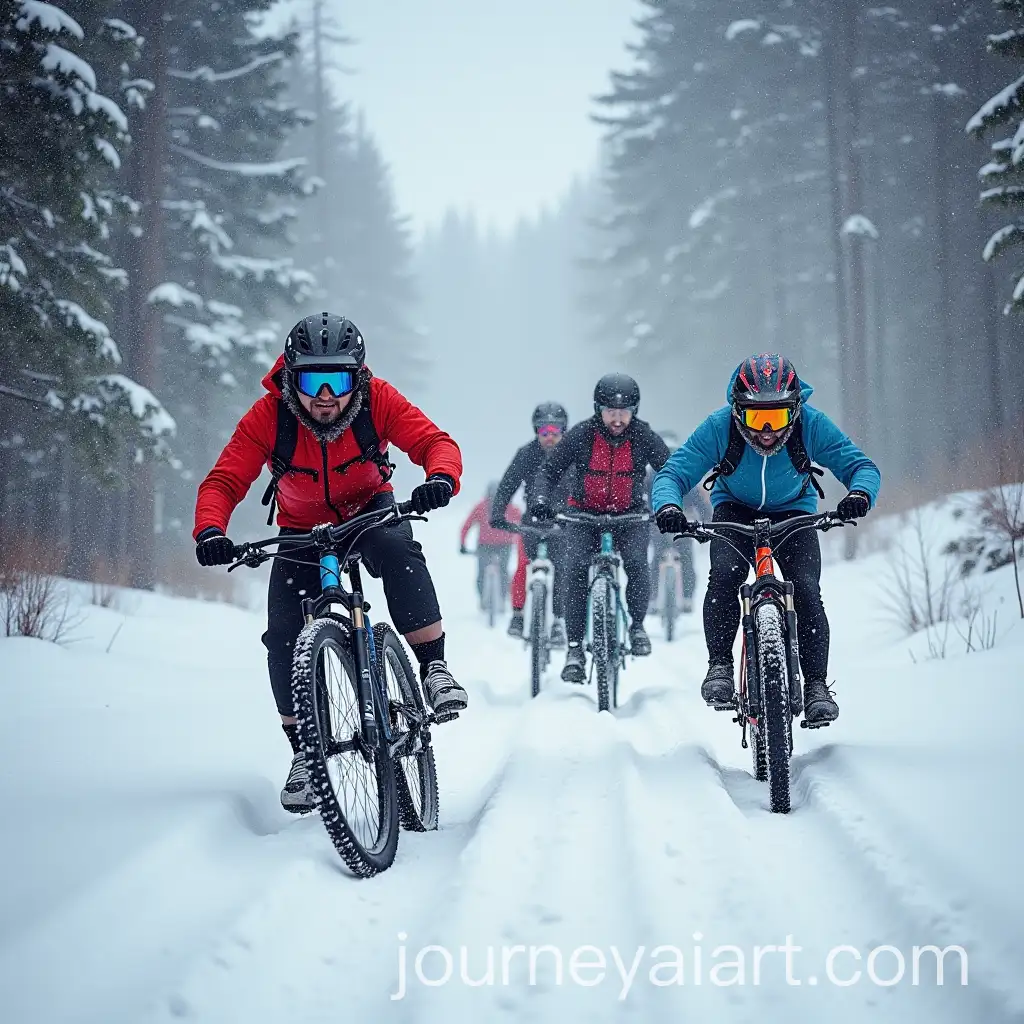 Mountain-Bikers-Crashing-in-Heavy-Snow-While-Wearing-Silly-Clothes