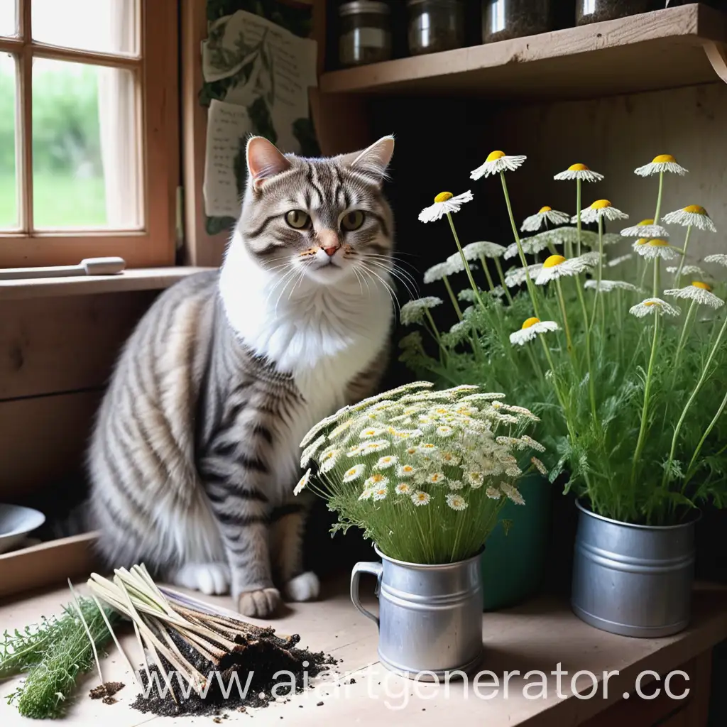 Biodynamic-Gardening-in-a-Mysterious-Garden-Shed-with-Herbs-and-a-Watchful-Cat