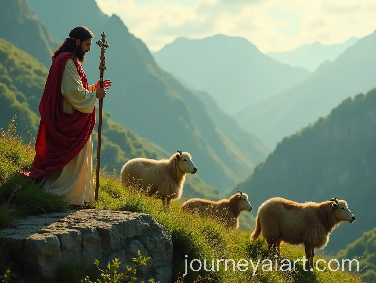 Jesus-Christ-Teaching-Spirituality-Among-Shepherds-and-Followers-in-a-Lush-Mountain-Landscape