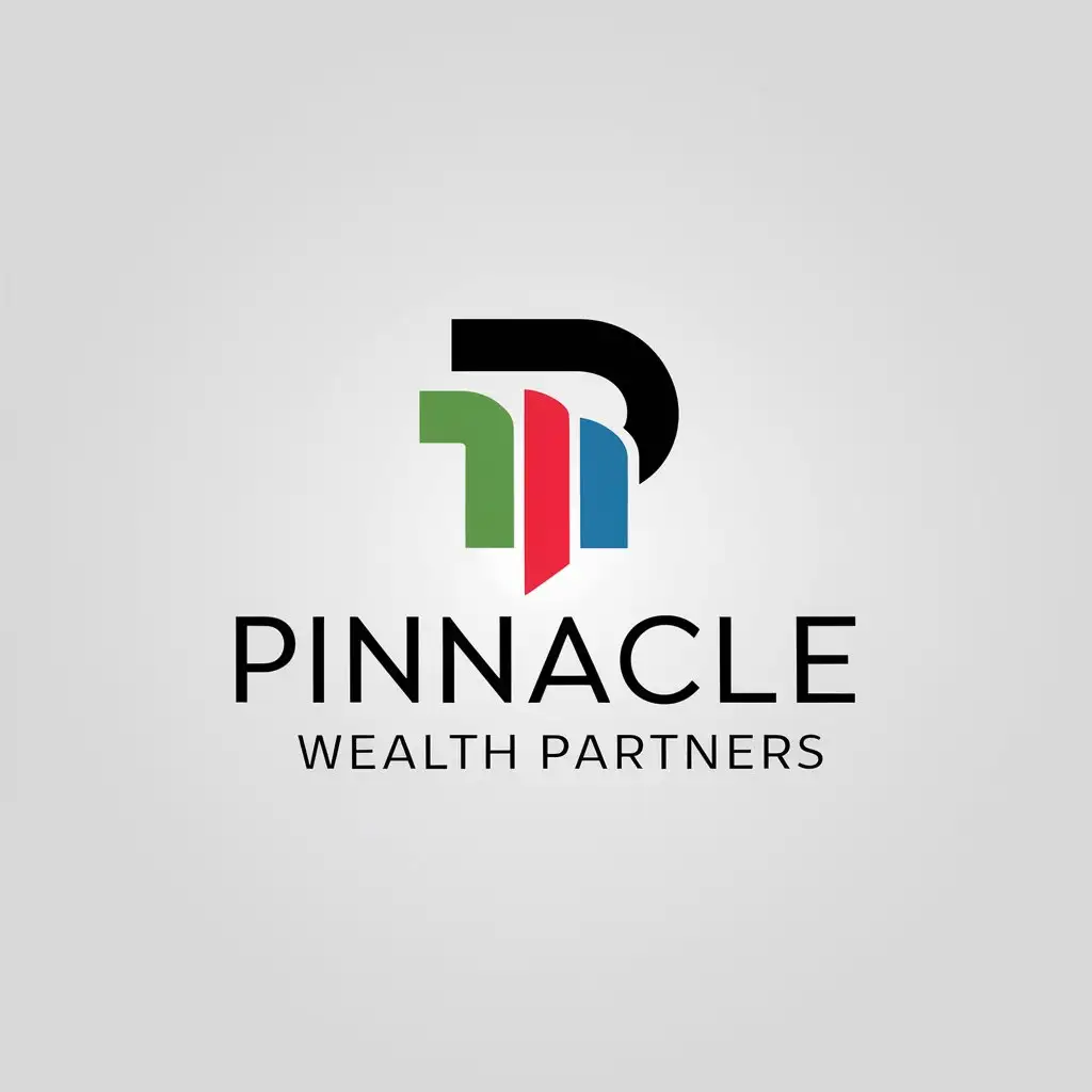 LOGO Design For Pinnacle Wealth Partners Elegant Financial Services Logo in Black Green Blue and Red