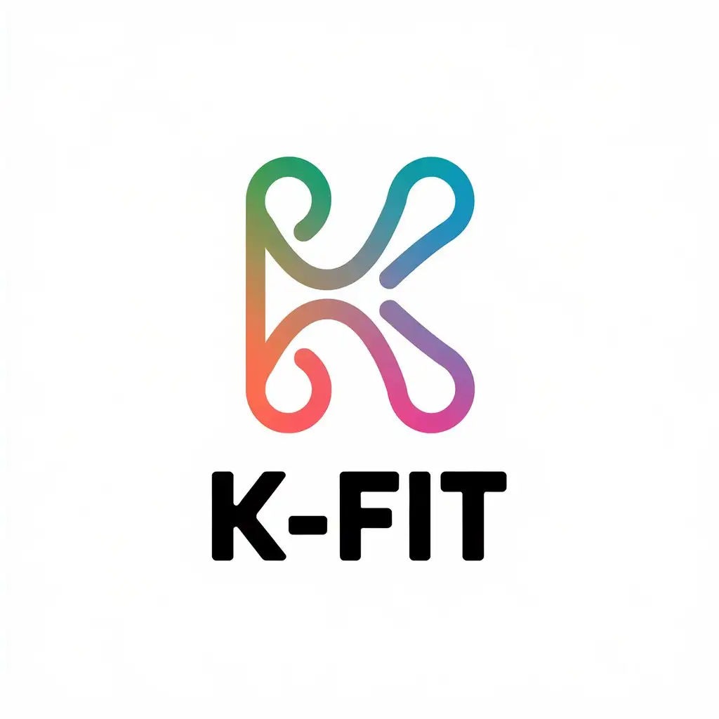 LOGO Design for Kfit Gradient Circles Forming a K for Sports Fitness