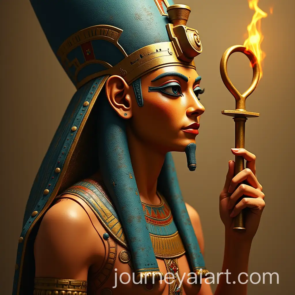 Egyptian-God-Holding-Ankh-and-Eye-of-Horus
