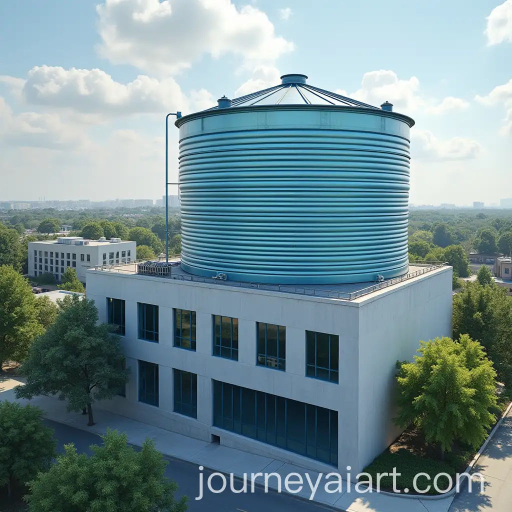 Water-Storage-Tank-on-Building-Rooftop-for-Filtration-System