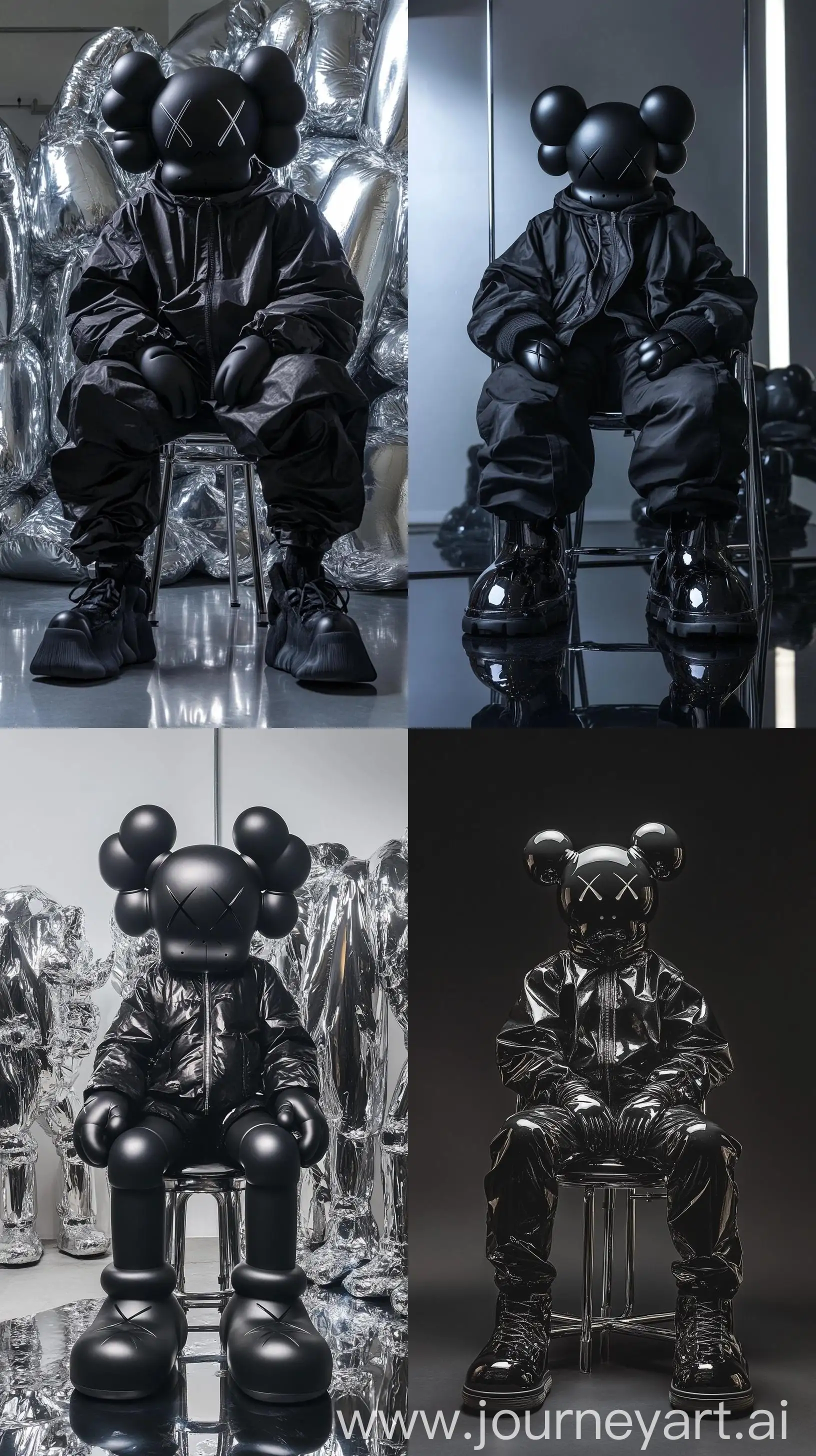 Mysterious-KAWS-Figure-in-Balenciaga-Fashion-Sitting-on-Chair