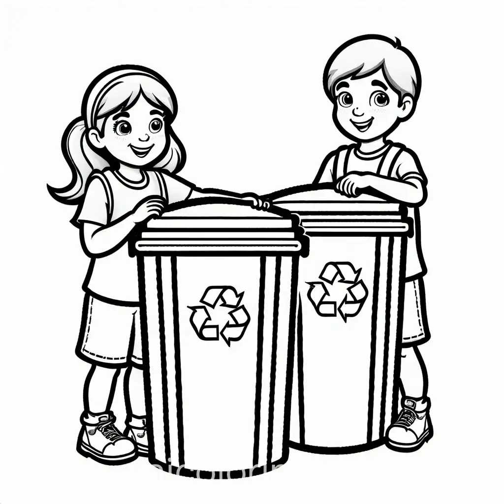 Children-Engaging-in-Recycling-Activities-with-Recycle-Bins