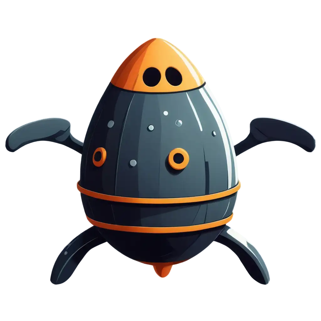 2D-Cartoon-Spaceship-PNG-Minimalistic-Design-for-Versatile-Use