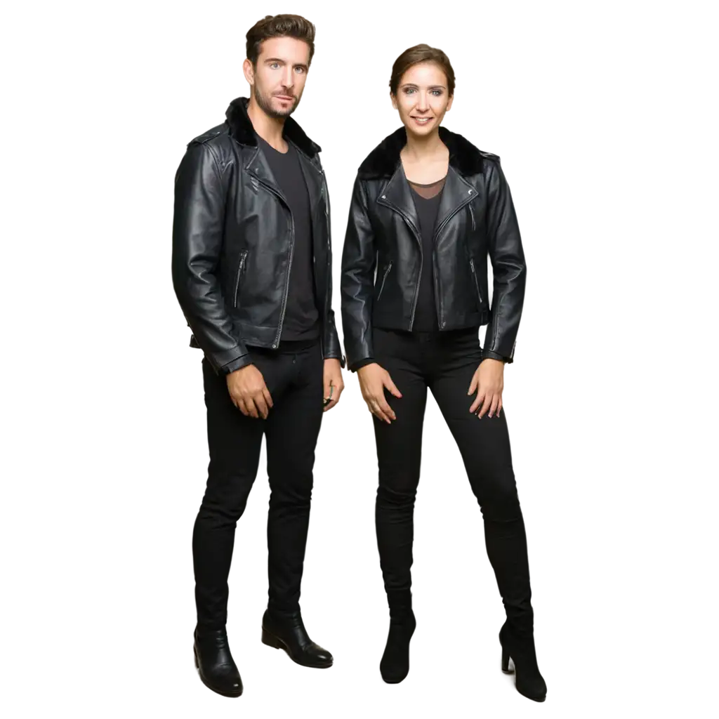 Premium-Quality-Leather-Jackets-with-Fur-Front-and-Back-Pose-PNG-Image-for-Fashion-Design-and-Marketing