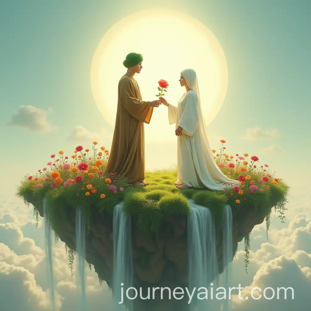 SurrealAI-Image-Prompt-Expansion-Floating-Island-in-Space-with-Luminous-Figures-in-Middle-Eastern-Attire