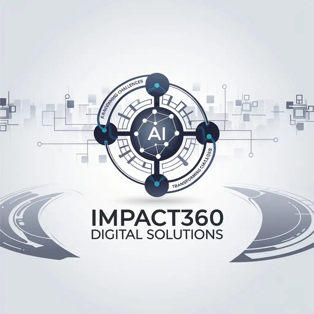 LOGO Design for Impact360 Digital Solutions Futuristic AI Transformation Actionable Tasks Symbolism