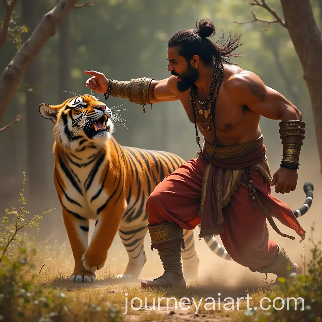 Indian-Male-Fighting-a-Tiger-in-an-Intense-Battle
