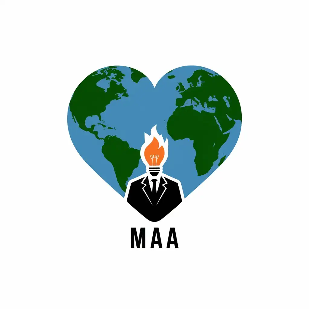 LOGO-Design-For-MAA-Earth-Heart-with-Man-and-Light-Bulb-Symbol-Minimalistic-Vector-Design-for-Technology-Industry