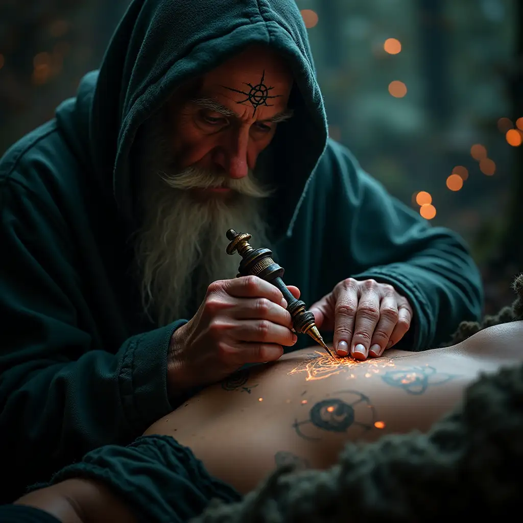 Mystical-Druid-Tattooing-Ancient-Symbol-with-Glowing-Energetic-Symbols