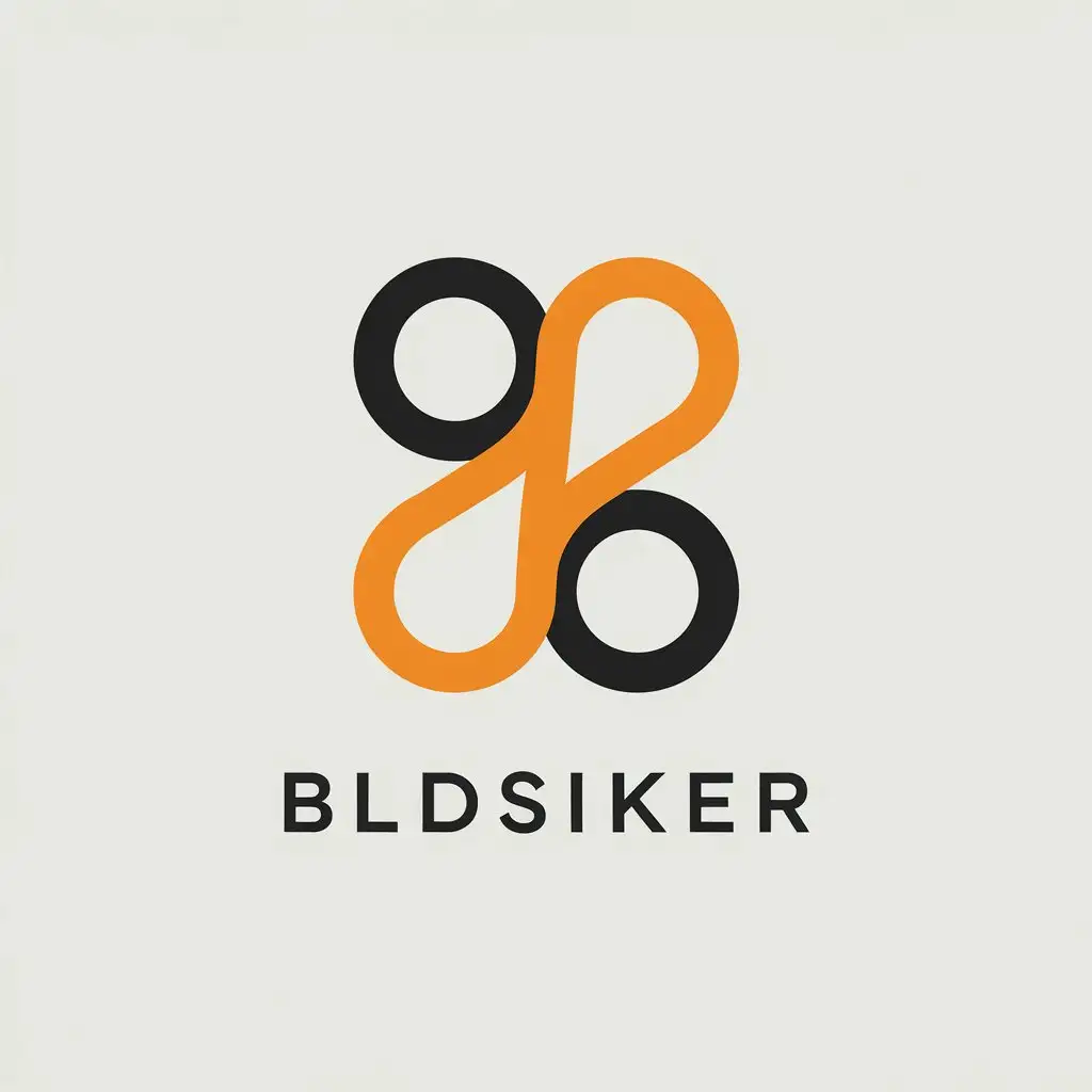 LOGO Design For BLDSIKER Minimalistic Vector Logo with Curvy Lines in Black and Orange