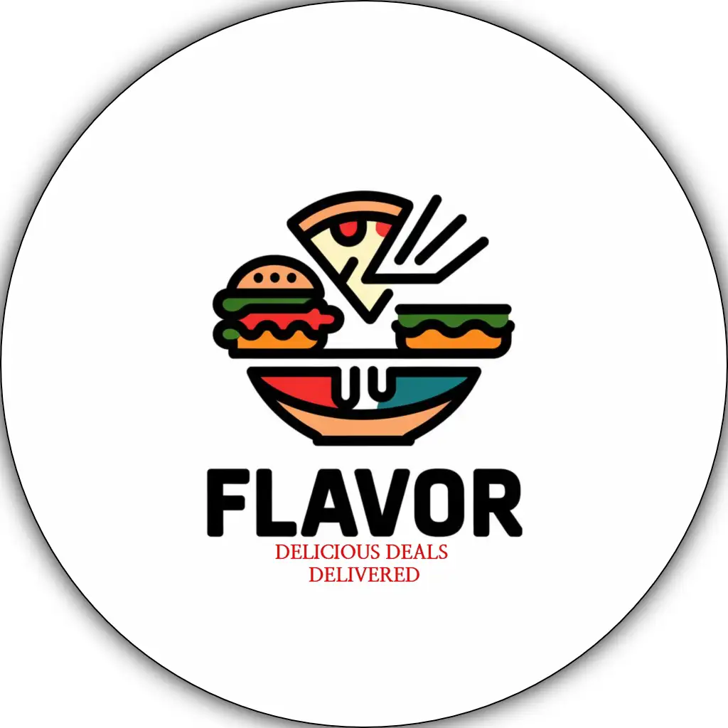 LOGO-Design-For-Flavor-Food-Delivery-Logo-with-Culinary-Elements