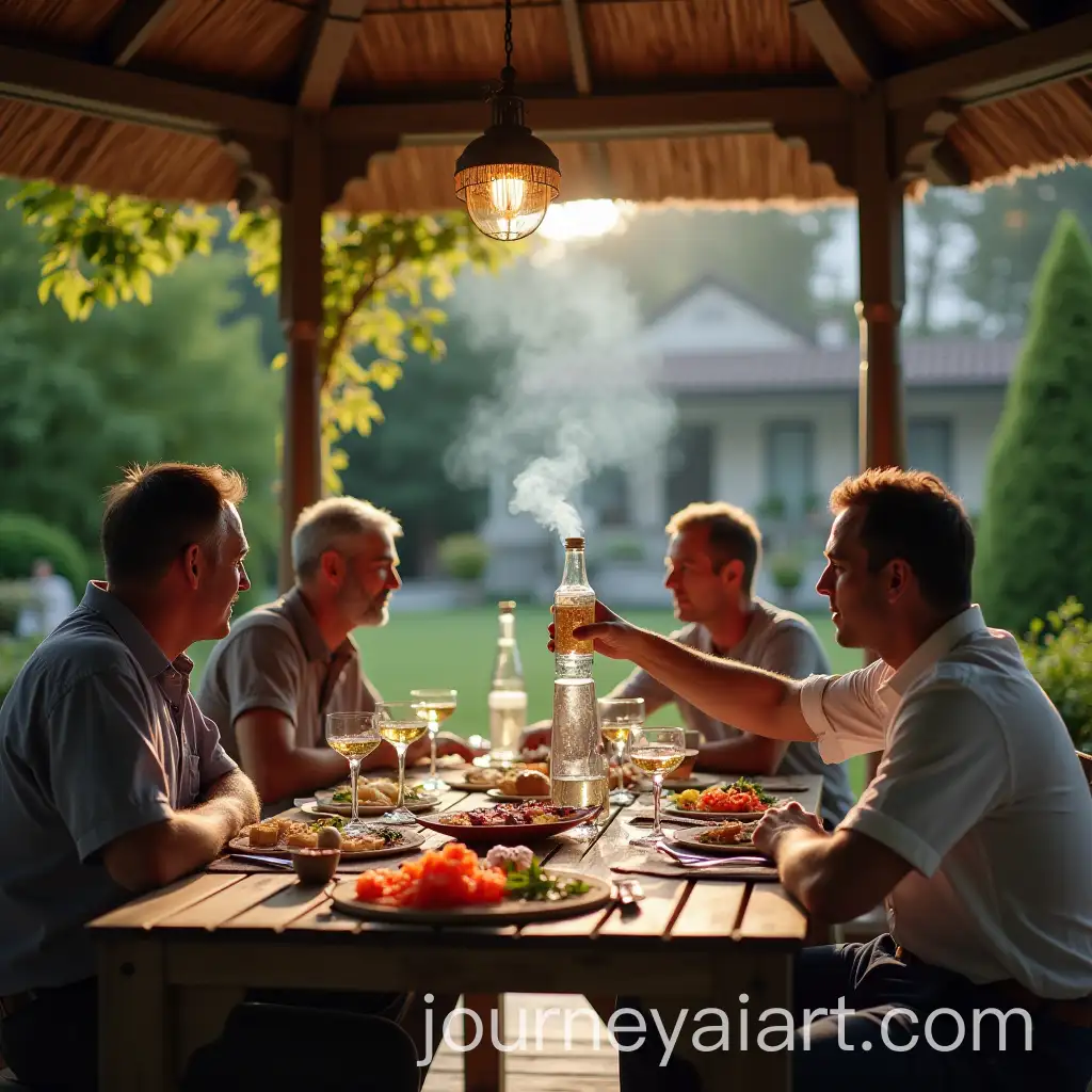 Summer-Gathering-in-Courtyard-withAI-Image-Prompt-Expansion-Fine-Drinks-and-Barbecue