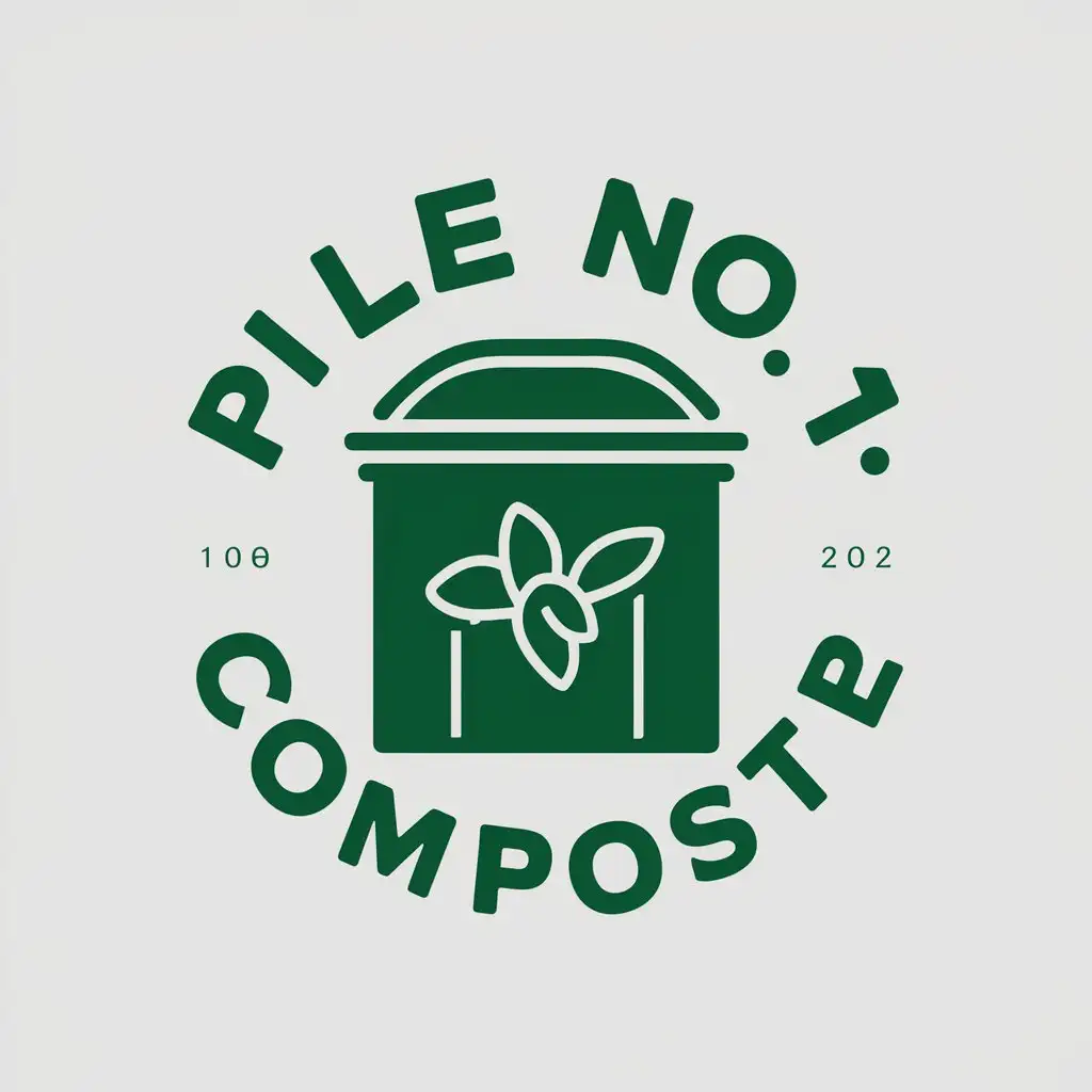 a vector logo design,with the text "pile no. 1", main symbol:Aerobic compost bin, green,Moderate,clear background