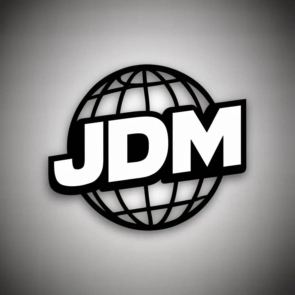 LOGO Design for JDM WorldInspired 3D Text Logo in Black White