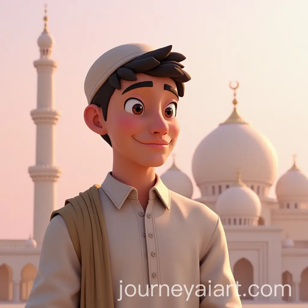 Young-Man-in-Traditional-Clothing-Smiling-in-Front-of-Saudi-Arabian-Mosque