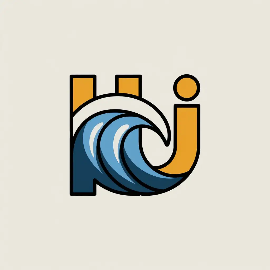 LOGO Design for hJ OceanInspired with Minimalist Moderate Style and Clear Background