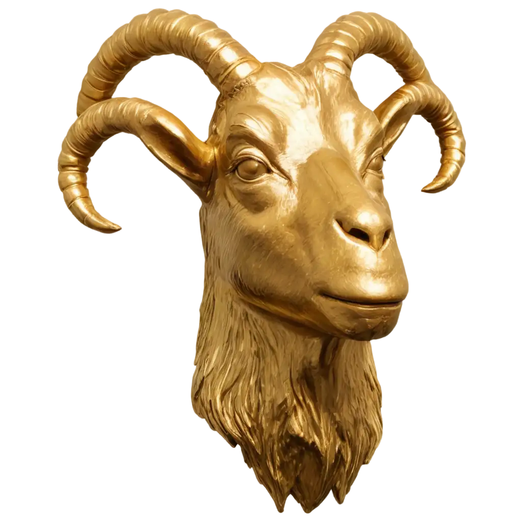 Goat face made out of gold