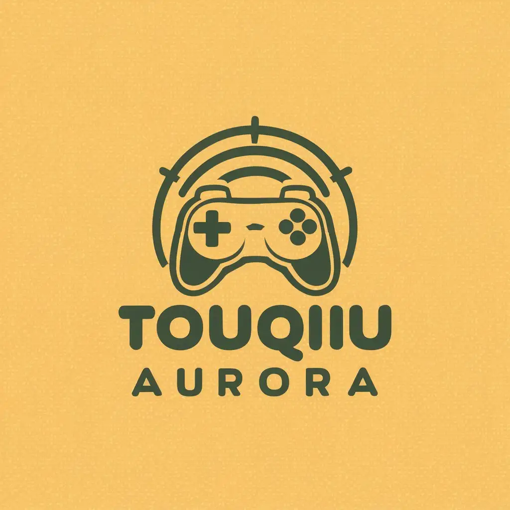 a vector logo design,with the text "Touqiu Aurora", main symbol:As the main graphical element, add and decorate more with a game controller.,Moderate,clear background