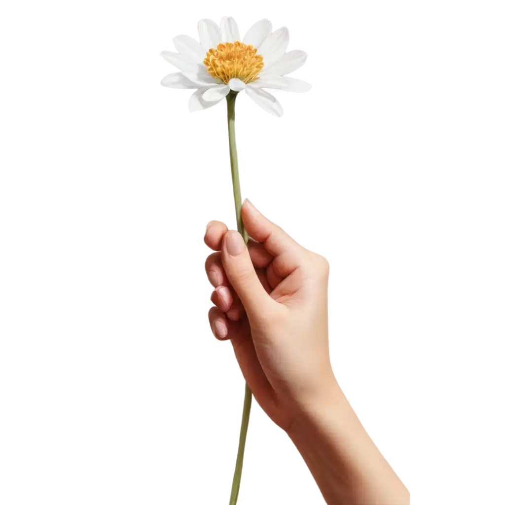 Exquisite-PNG-Image-of-a-Delicate-Hand-Holding-a-Realistic-Flower