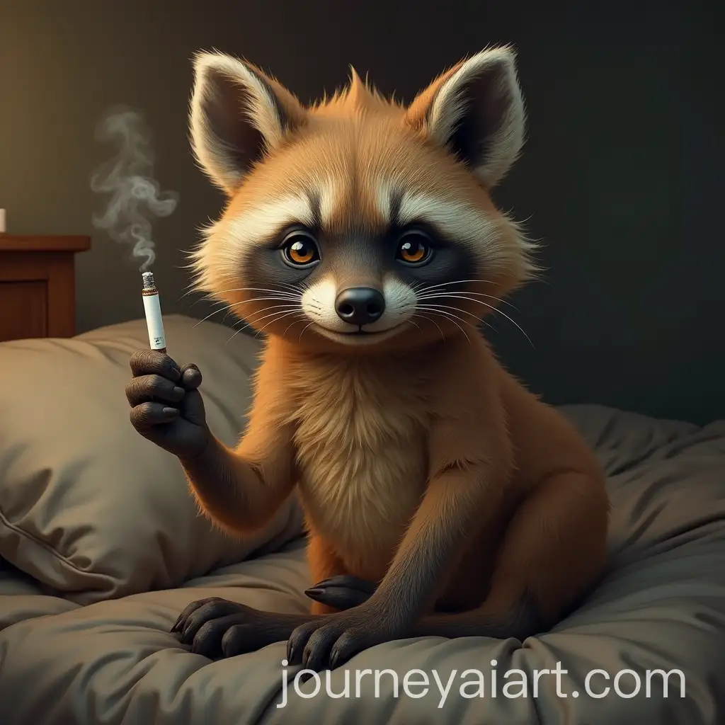 Anthropomorphic-Hyena-Stoner-Relaxing-in-Bed-with-Cigarettes