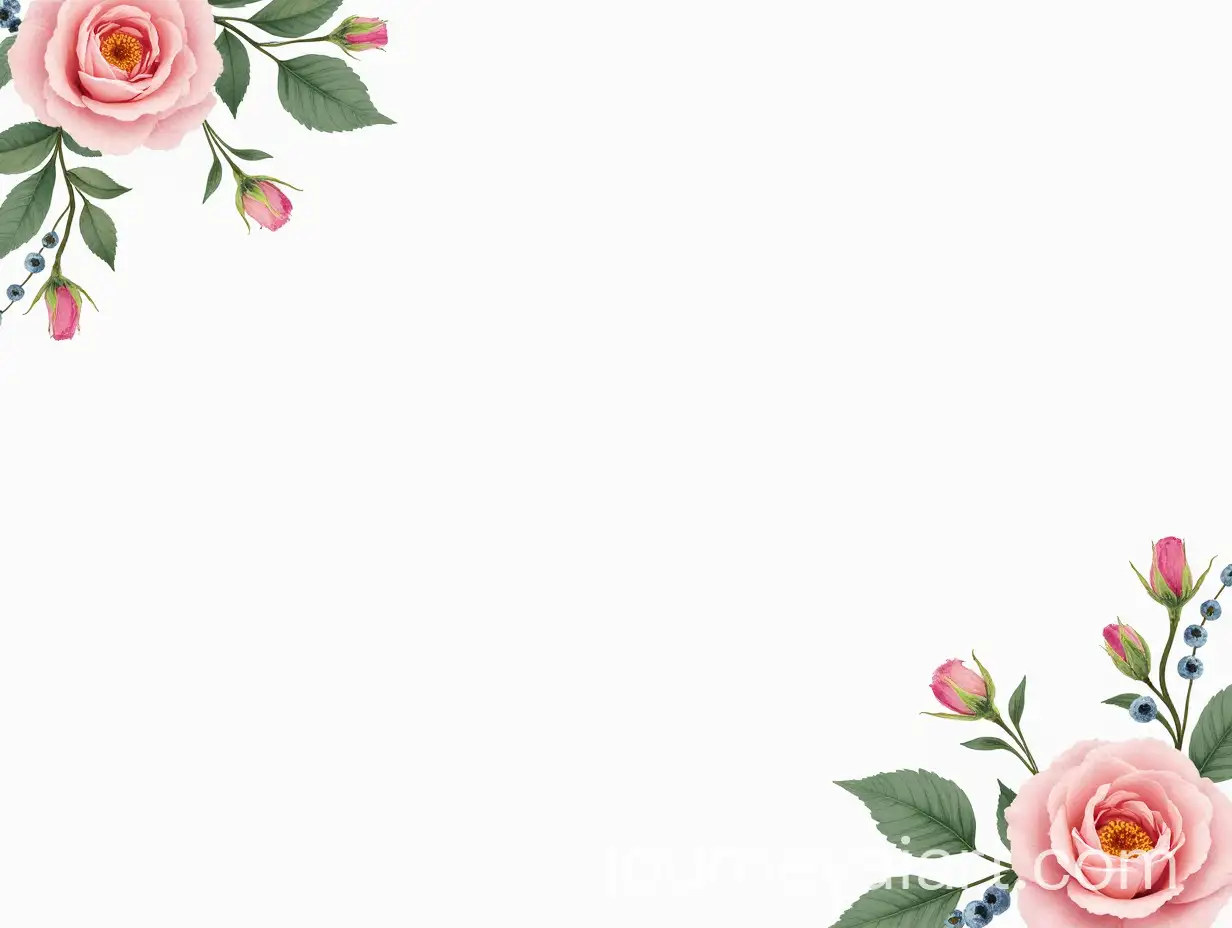 FloralAI-Image-Prompt-Expansion-Business-Card-Design-with-Pink-Wild-Roses-Green-Leaves-and-Blue-Berries