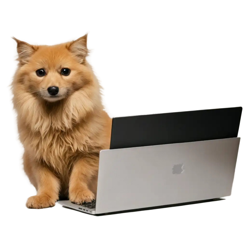 PNG-Image-Creation-Animal-on-Computer-Concept