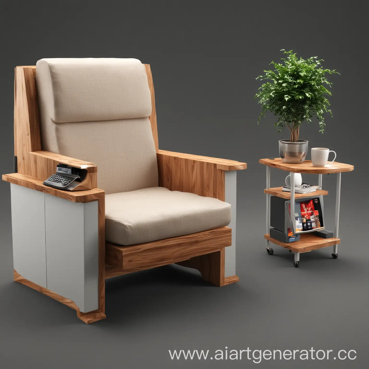 Custom-3in1-Chair-with-Builtin-TV-and-Shelf-for-Coffee-Books-and-Computer