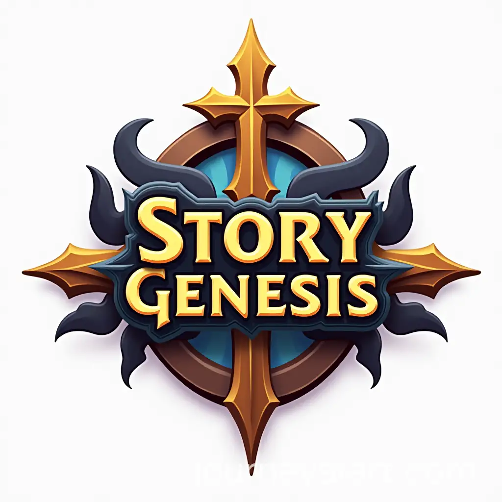 MMORPG-Logo-Design-FeaturingAI-Art-Prompt-Expansion-4Story-Genesis-with-Fantasy-Theme