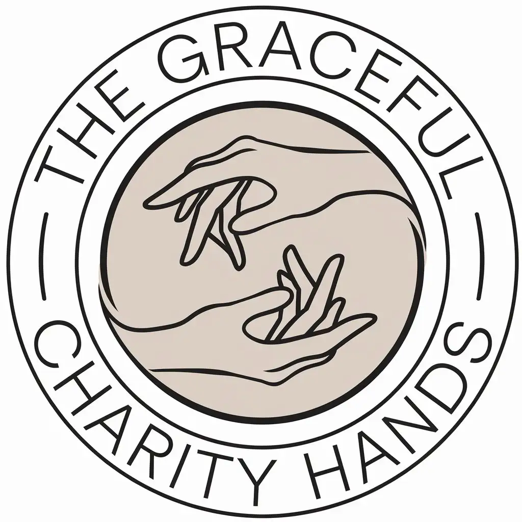 LOGO Design for The Graceful Charity Hands Two Hands Symbol with Modern Clear Background