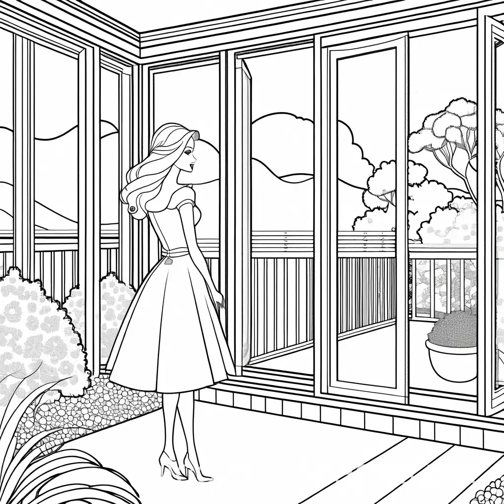 Barbie-Coloring-Page-on-Terrace-of-Magical-House