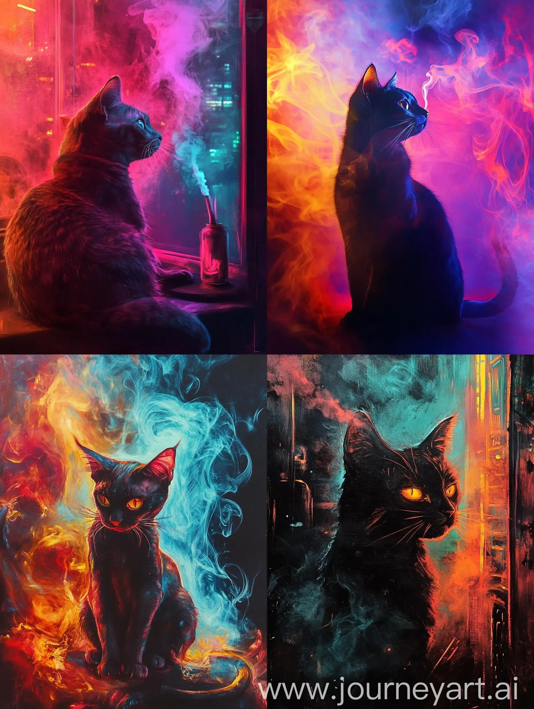 Smoking-Cat-in-a-Smokey-Neon-Room