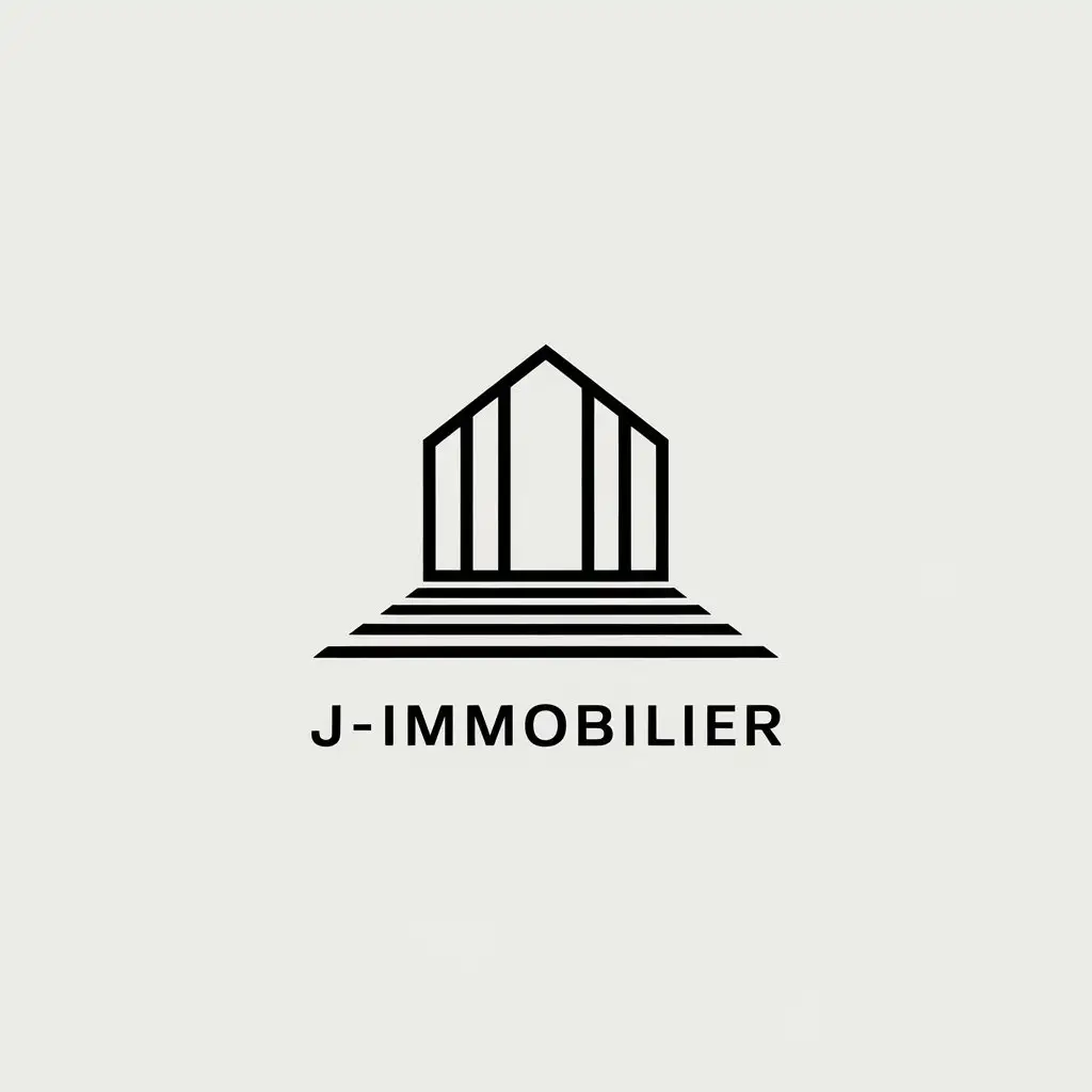 LOGO Design for Jimmobilier Minimalistic House Symbol with 8 Lines for Real Estate Industry