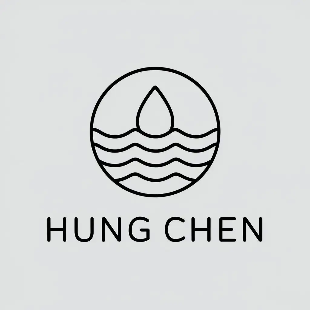 LOGO-Design-for-Hung-Chen-Minimalistic-Water-Symbol-on-Clear-Background